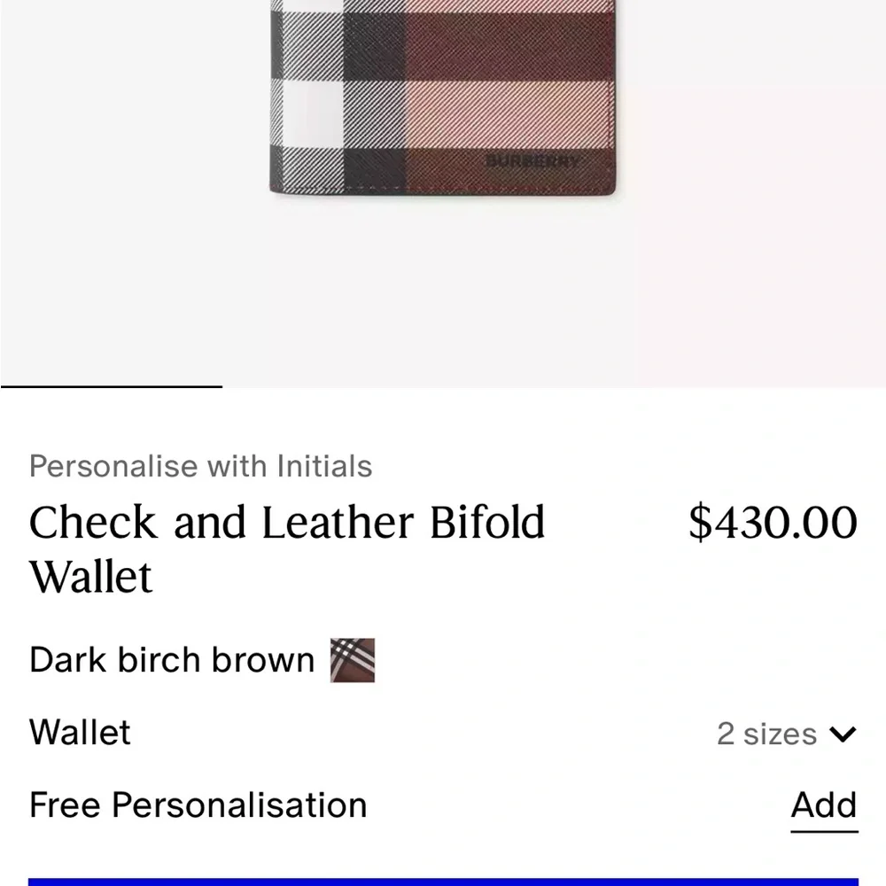 Burberry Brown and Black Checkered Men's Wallet